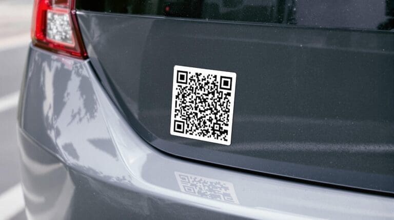 QR code on car